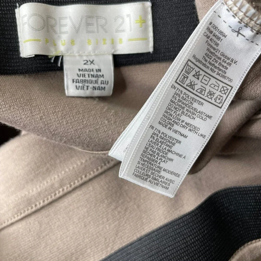 Forever 21 Women's Tan Tiered Light Academia Tomatogirl Pencil Skirt Plus Sz 2X - Picture 4 of 4